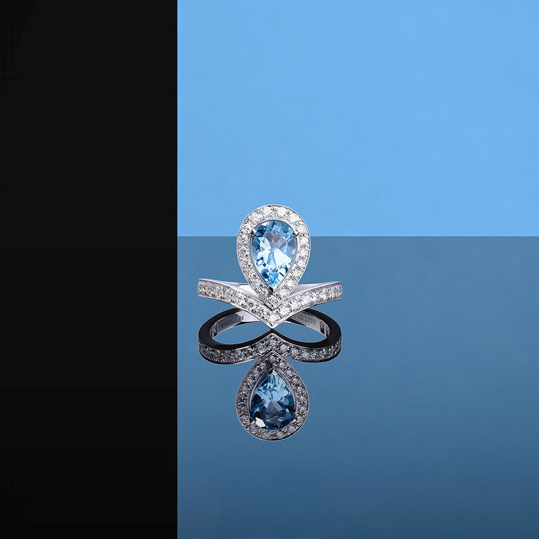 1.24 Karat Pırlantalı Aquamarine Heylo Tasarım Yüzük