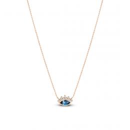 London Blue Topaz Göz Pırlanta Kolye