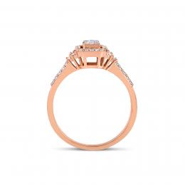 0.37 Karat Baget Pırlanta Modern Rose Gold Yüzük