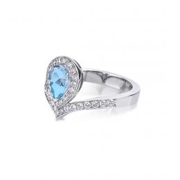 1.24 Karat Pırlantalı Aquamarine Heylo Tasarım Yüzük