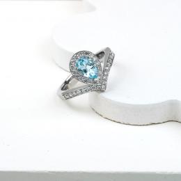 1.24 Karat Pırlantalı Aquamarine Heylo Tasarım Yüzük